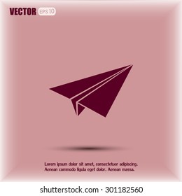 paper airplane, Web icon. vector design