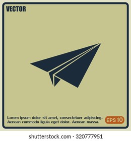 paper airplane, Web icon. vector design