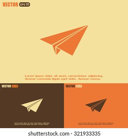 paper airplane, Web icon. vector design