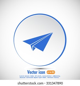 paper airplane, Web icon. vector design