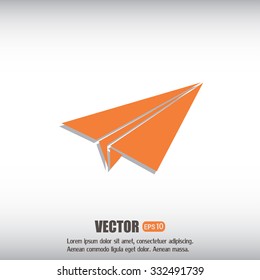 paper airplane, Web icon. vector design