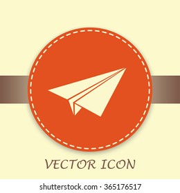 paper airplane, Web icon. vector design