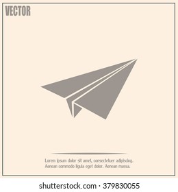 paper airplane, Web icon. vector design