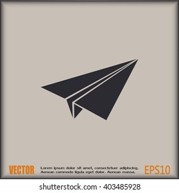paper airplane, Web icon. vector design