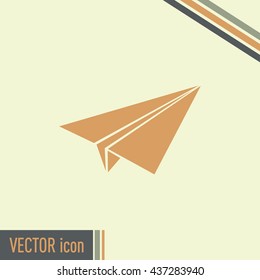 paper airplane, Web icon. vector design