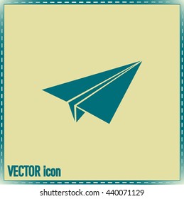 paper airplane, Web icon. vector design