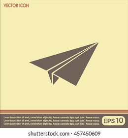 paper airplane, Web icon. vector design