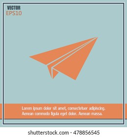 paper airplane, Web icon. vector design