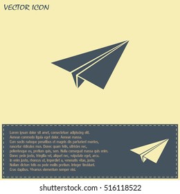 paper airplane, Web icon. vector design