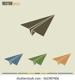 paper airplane, Web icon. vector design