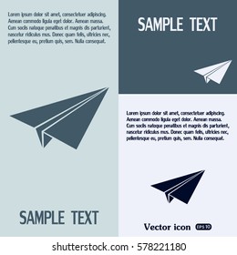 paper airplane, Web icon. vector design