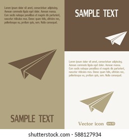 paper airplane, Web icon. vector design