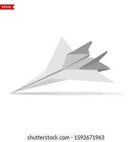 paper airplane with white background, 3d, plane, vector