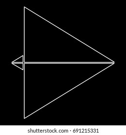 Paper airplane white icon .