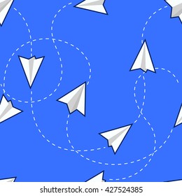 Paper airplanes background.