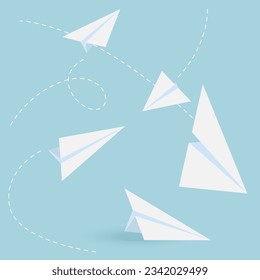 Paper airplanes designs Think differently, leadership, trends, creative solution and unique way concept. Be different.