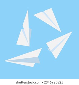 Paper airplanes designs Think differently, leadership, trends, creative solution and unique way concept. Be different.