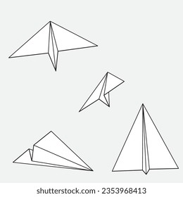 Paper airplanes designs Think differently, leadership, trends, creative solution and unique way concept. Be different.