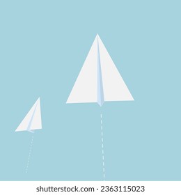 Paper airplanes designs Think differently, leadership, trends, creative solution and unique way concept. Be different.