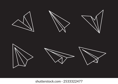 Paper airplanes icon set. Vector illustration
