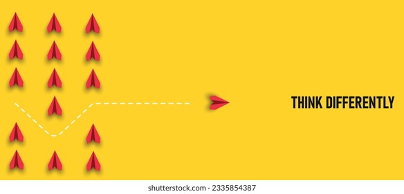  Paper airplanes.Think different, be different, success in life, courage, enterprise, trust, belief, fearless, daring, idea concepts.