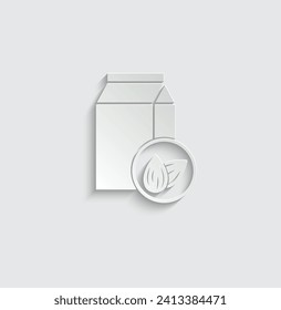 paper Almond milk icon vegan plant milk icon