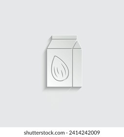 paper Almond milk icon vegan plant milk icon