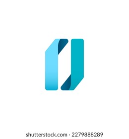 Paper alphabet origami font, for your logo design with shadow, multi-colored Arabic numeral 0, vector illustration 10EPS