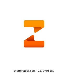 Paper alphabet origami font, for your logo design with shadow, multi-colored letter Z, vector illustration 10EPS