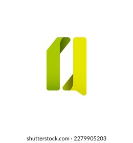 Paper alphabet origami font, for your logo design with shadow, multi-colored letter Q, vector illustration 10EPS