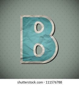 Paper alphabet in retro style. Vector illustration. Eps10.