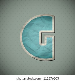 Paper alphabet in retro style. Vector illustration. Eps10.