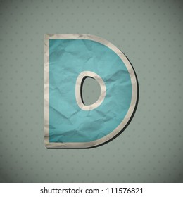 Paper alphabet in retro style. Vector illustration. Eps10.
