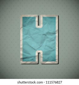 Paper alphabet in retro style. Vector illustration. Eps10.