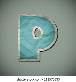 Paper alphabet in retro style. Vector illustration. Eps10.