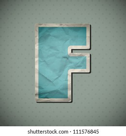 Paper alphabet in retro style. Vector illustration. Eps10.