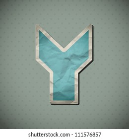 Paper alphabet in retro style. Vector illustration. Eps10.