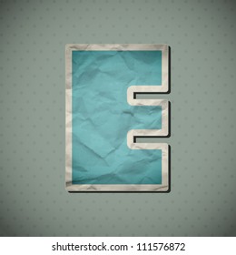 Paper alphabet in retro style. Vector illustration. Eps10.