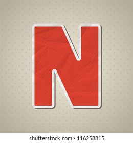 Paper alphabet in retro style. Vector illustration. Eps10.