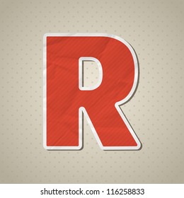 Paper alphabet in retro style. Vector illustration. Eps10.