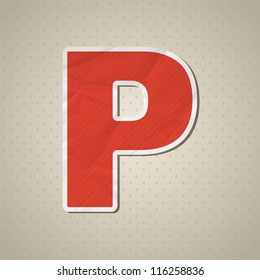 Paper alphabet in retro style. Vector illustration. Eps10.