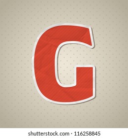 Paper alphabet in retro style. Vector illustration. Eps10.