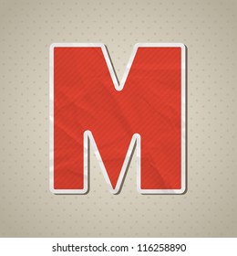Paper alphabet in retro style. Vector illustration. Eps10.