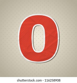 Paper alphabet in retro style. Vector illustration. Eps10.