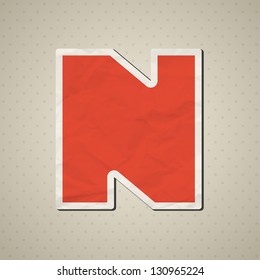 Paper alphabet in retro style. Vector ...illustration.