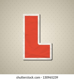 Paper alphabet in retro style. Vector ...illustration.