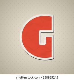 Paper alphabet in retro style. Vector ...illustration.