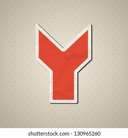 Paper alphabet in retro style. Vector ...illustration.