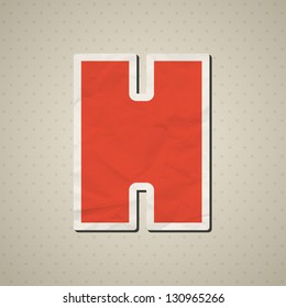 Paper alphabet in retro style. Vector ...illustration.