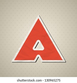 Paper alphabet in retro style. Vector illustration.